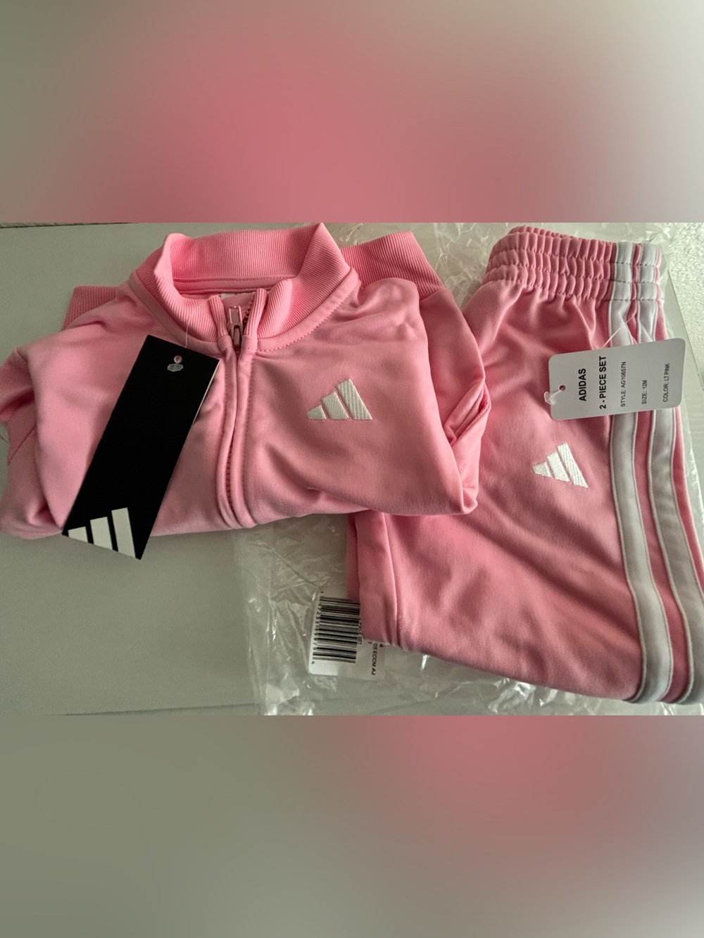 Adidas Baby Pink Hoodie & Joggers Set